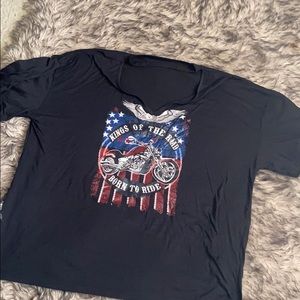 Over size born to ride trendy T